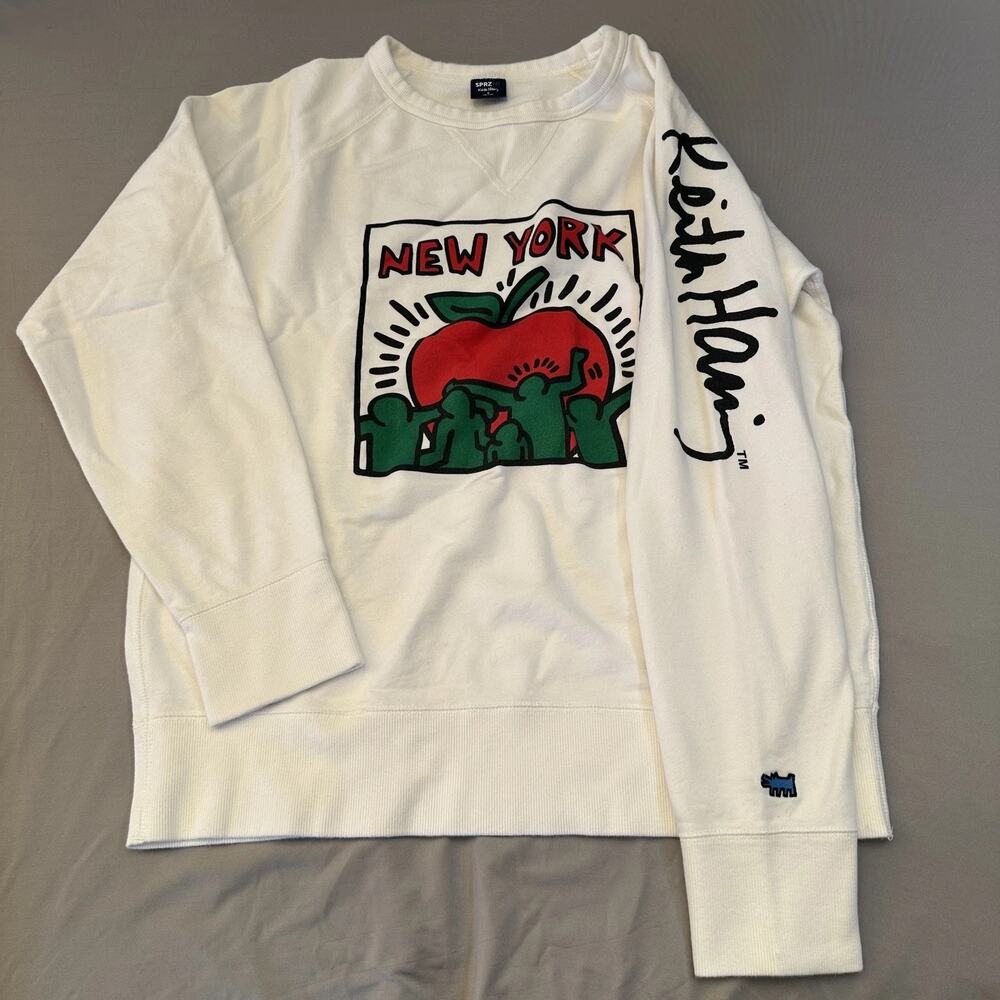 SPRZ NY x Keith Haring Sweatshirt Mens Medium New York Big Apple Art Pullover